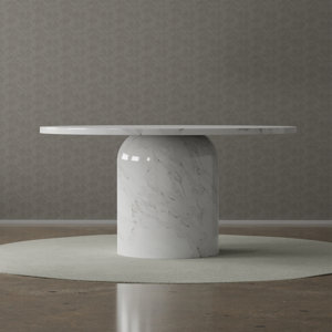 Orren Ellis Malaz 48" Round Dining Table In Brown Toronto Marble | Wayfair